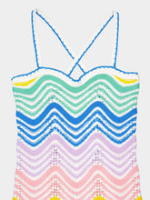 Casablanca Gradient Wave Crochet Dress