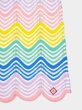 Casablanca Gradient Wave Crochet Dress