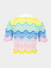 Casablanca Gradient Wave Crochet Top