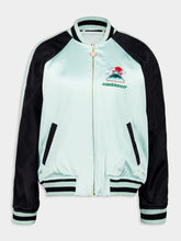 Casablanca Mint Embroidered Satin Bomber Jacket