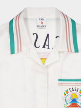 Casablanca White Casa Way Silk Cuban Collar Shirt