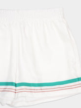 Casablanca White Casa Way Silk Twill Shorts