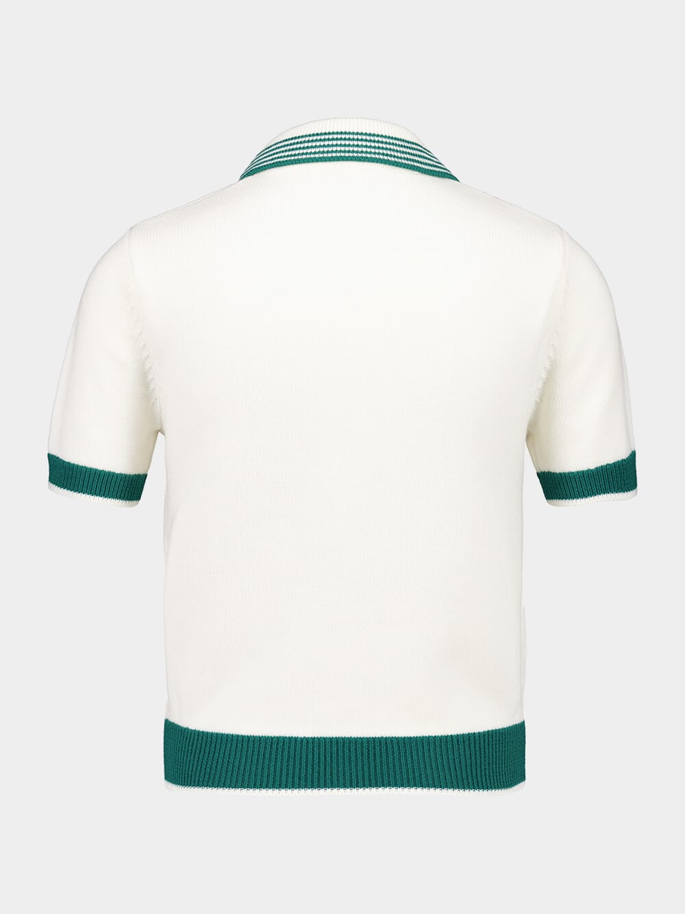 White Knit Tennis Polo Shirt