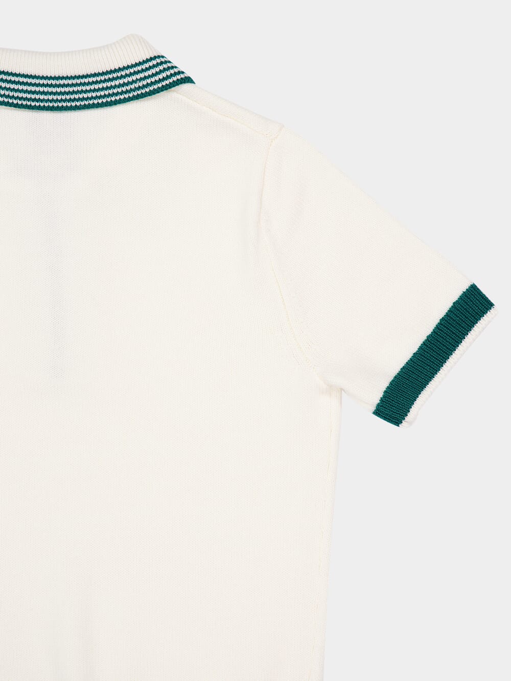 White Knit Tennis Polo Shirt