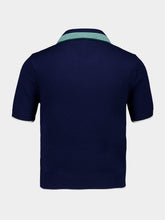Casablanca Navy Knit Tennis Polo Shirt