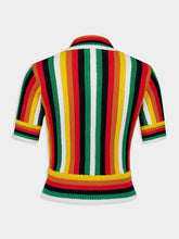 Casablanca Striped Cotton-Blend Towelling Top