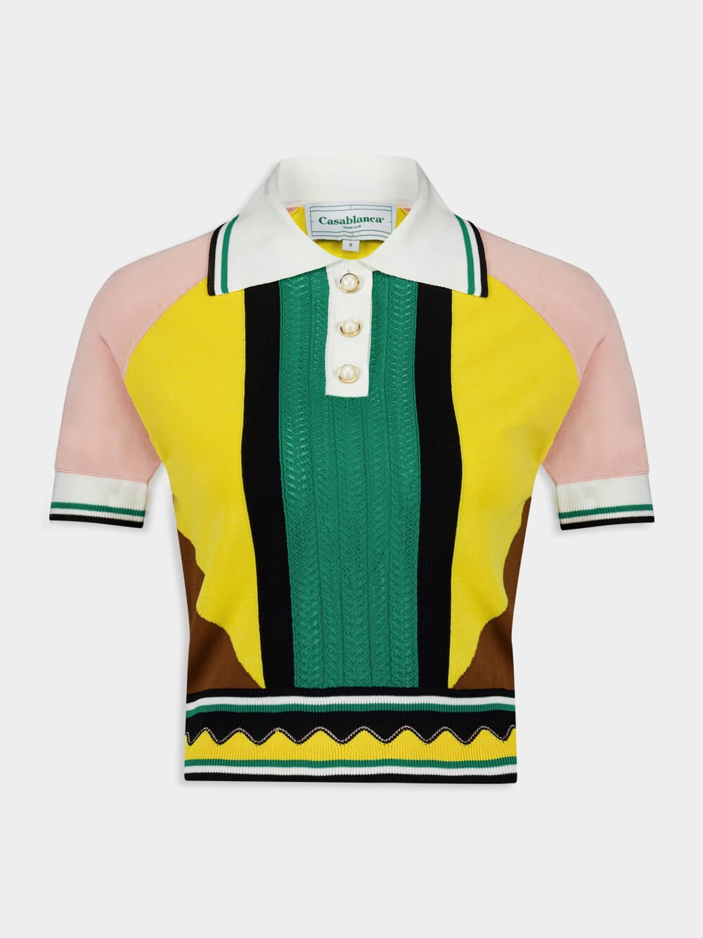 Graphic Panelled Knit Polo