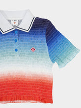 Casablanca Gradient Cropped Shirred Polo Shirt