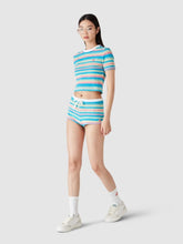 Stripe Towelling Mini Shorts | PDP - Fashion Clinic