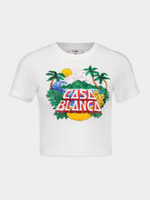 Casablanca White Casa Beach Wave Cropped T-Shirt