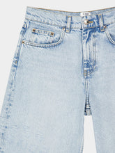 Casablanca Mid Wash Blue Graffiti Skater Denim Bermuda Shorts