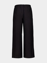 James Perse Washed Black Silk Wide Cuff Trousers