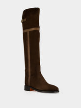 Santoni Janelle Brown Suede Knee-High Boots
