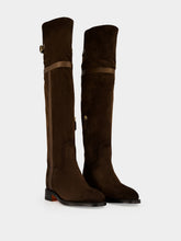 Santoni Janelle Brown Suede Knee-High Boots