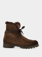 Santoni Quercia Brown Suede Shearling Ankle Boots