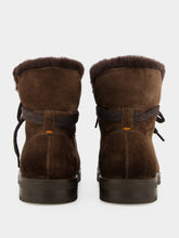 Santoni Quercia Brown Suede Shearling Ankle Boots