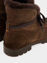 Santoni Quercia Brown Suede Shearling Ankle Boots