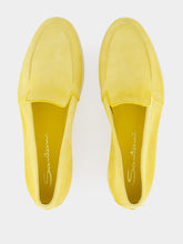 Santoni Yellow Suede Calf Leather Loafers