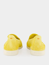 Santoni Yellow Suede Calf Leather Loafers