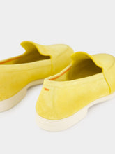 Santoni Yellow Suede Calf Leather Loafers