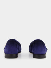 Santoni Blue Suede Moccasins