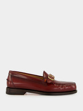 Santoni Red Quentin Leather Loafers