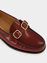 Santoni Red Quentin Leather Loafers