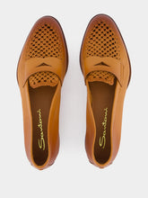 Santoni Light Brown Calf Leather Loafers