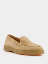 Santoni Yaltamoc Camel Suede Loafers