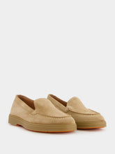 Santoni Yaltamoc Camel Suede Loafers