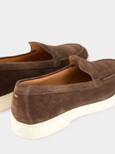 Santoni Brown Yalta Suede Loafers