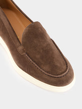 Santoni Brown Yalta Suede Loafers