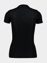 James Perse Black Cotton Cashmere Blend Ribbed Crew