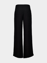 James Perse Black Wide-Leg Relaxed Viscose-Wool Pants