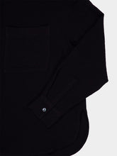 James Perse Black Oversized Viscose-Wool Shirt