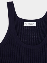 Dark Navy Nevin Pointelle Knit Tank Top | PDP - Fashion Clinic