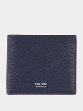 Tom Ford Denim Blue Grained Leather Bifold Wallet