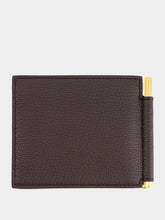 Tom Ford Brown Grained Leather Money Clip Wallet