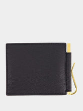 Tom Ford Black Grained Leather Money Clip Wallet