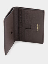 Tom Ford Brown Grain Leather Folding Cardholder