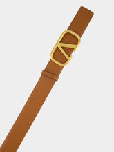 Valentino Garavani Selleria Brown V-Logo Buckle Belt