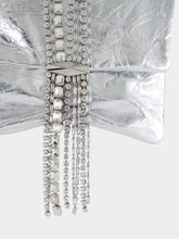 Jimmy Choo Zandra Silver Vintage Metallic Leather Clutch Bag