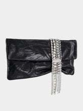 Jimmy Choo Zandra Black Vintage Metallic Leather Clutch Bag