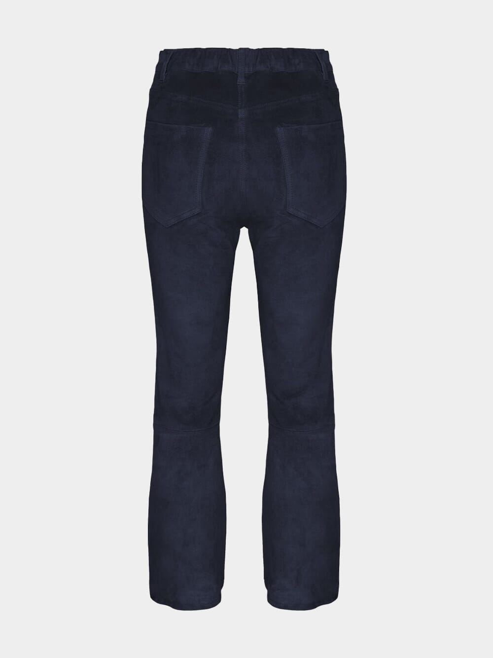 Zircon Navy Leather Flared Pants