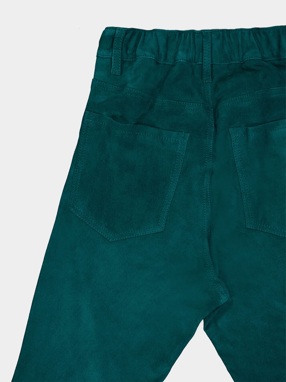 Zircon Teal Flared Suede Pants