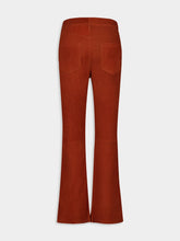 Zircon Cinnamon Stick Suede Flared Pants | PDP - Fashion Clinic