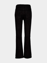 Zircon Black Suede Flared Pants