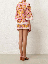 Zimmermann Acadian Linen Coral Fitted Shorts