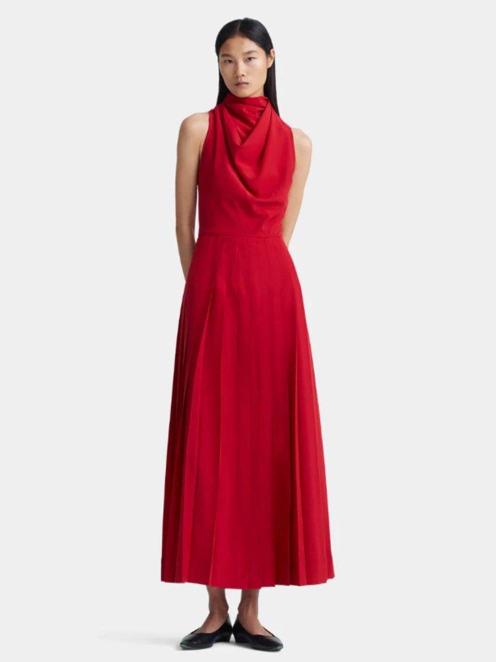 Nathalie Red Midi Dress