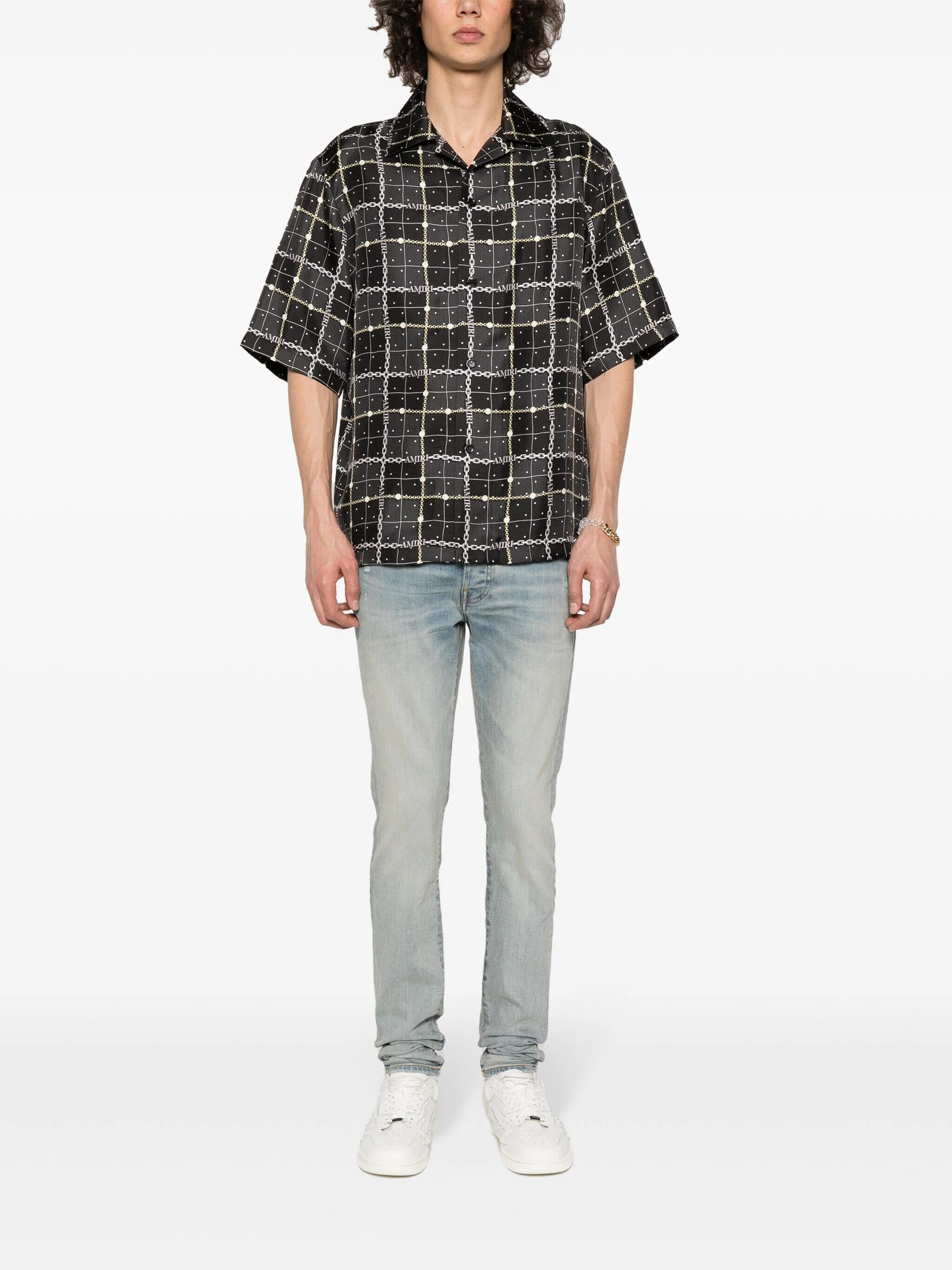 Silk Chain-Link Print Shirt